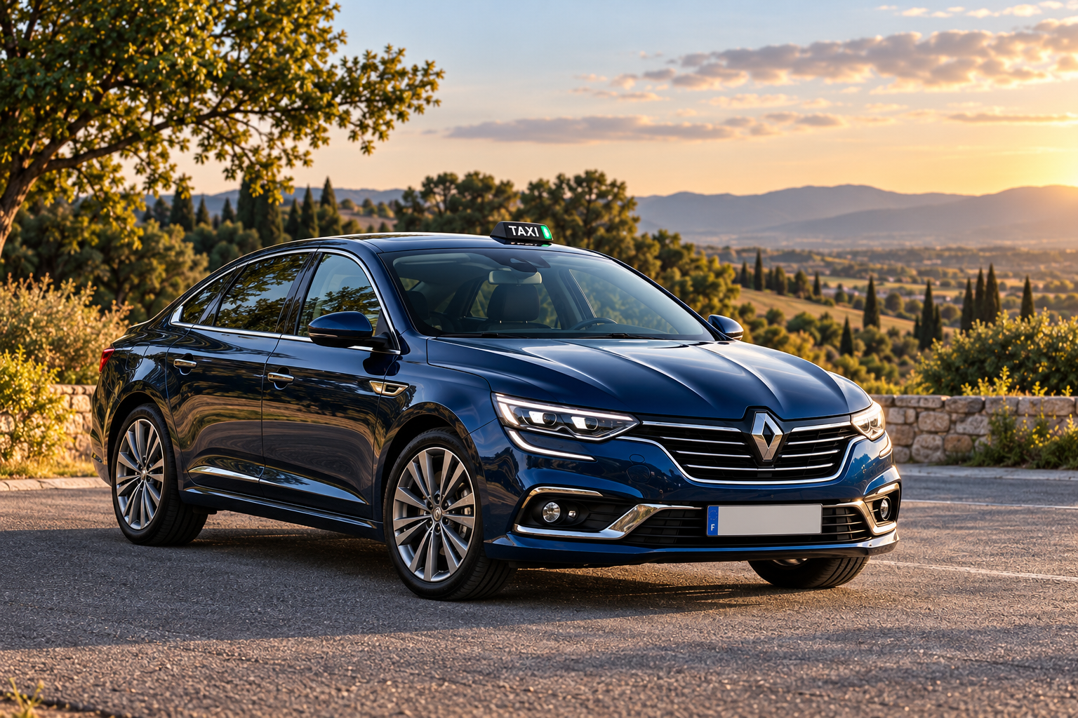 Renault Talisman bleue des Taxis Erudel et Bachelin